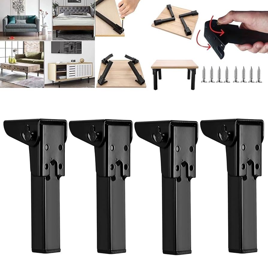 DIY テーブル　あし Amazon.co.jp: 4本セット 90°鉄製折りたたみテーブル脚 折畳自動